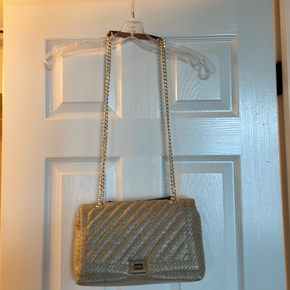 International Concepts Coated Straw Shoulder Bag